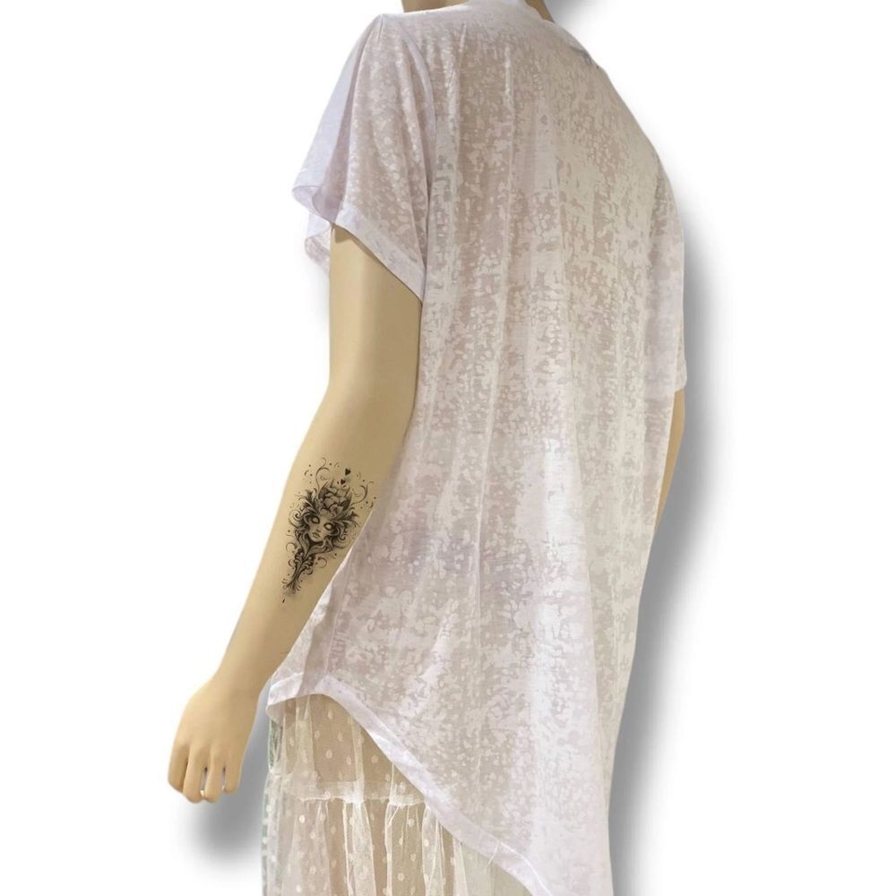 Oversized White Burnout Graphic Tee Club Exx Dolls Kill Large NWT - Picture 3 of 3